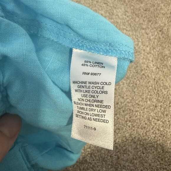 Liz Claiborne Women's Shorts Size Medium Blue Cotton And Linen NWT - Picture 6 of 6